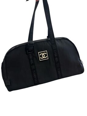 CHANEL GWP  Black Nylon CC Logo Duffel Tote